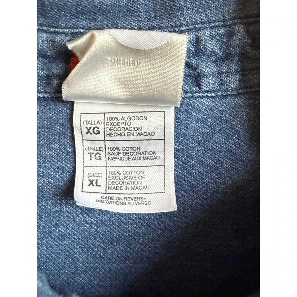 Vintage Style Disney Pooh Denim Shirt Womens XL Embroidered Tigger Eeyore Piglet - Picture 4 of 13